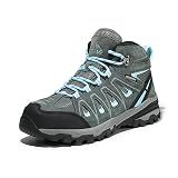 NORTIV 8 Women's Waterproof Hiking Boots Trekking,Grey/Blue,7.5