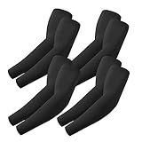 ROXUN 4 Pairs Arm Sleeves, Cooling UV Sun Protection Sports Compression for Men/Women 4 Black