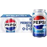 Pepsi Prebiotic Cola, 12 fl oz Cans (8 Pack), 30 Calories, 3g Prebiotic Fiber, 5g Sugar, Soda Pop