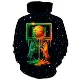 LuxeCove Basketball Drip Neon 3D Hoodie, Unisex Adult Pullover Hooded Sweatshirt, Streetwear Style, Game Day Arena Ready