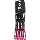 BLACK DIAMOND HotForge Hybrid Quickdraw Quickpack (6-Pack, 12cm) for Rock Climbing | Keylock Top & Wiregate Bottom | Durable Dogbone | Ultra Pink
