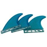 UPSURF Surfboard Tri Fins Single Tab M Size Fiberglass+Honeycomb G5 Thruster Set 3 fins Blue