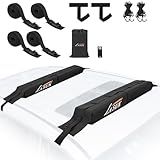 LASUK Universal Car Roof Rack, Soft Roof Rack Pads, Kayak with Tie Down Strap for Surfboard, SUP, Canoe, PP Rope, Quick Loop Strap and Storage Bag