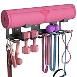 KHAMAL Multi-Purpose Gym Equipment Storage Rack For Resistance Bands - Gym Wall Storage For Exercise Bands, Yoga mat, Jump Ropes, Weight Belts, Straps, Hula Hoop