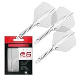 TARGET Darts K Flex Integrated Dart Flights and Shafts, No.6 Clear (Intermediate) | Pack of 3 K-Flex - No6, Kflex All in One Moulded Dart Flight & Stem | Professional Dart Accessories
