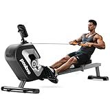 pooboo Rowing Machine, Max 350 LBS Magnetic Rower with LCD Monitor, Tablet Holder, Upgraded Rowing Machines for Home use (Orange)
