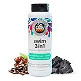 SoCozy Kids Swim 3-in-1 Shampoo, Conditioner & Body Wash - 3-in-1 Combo Pool Shampoo & Conditioner for Swimmers - Salt & Chlorine Removing Activated Charcoal