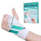 Adjustable Wrist Brace Protector, Ultra-Thin Ulnar Wrist Brace No Pressure on Thumb with Double Compression Straps - Wrist Support for Carpal Tunnel, Arthritis, Tendonitis,Pain Relief (Left Hand)