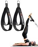 Wonderful Day 2PCS Pilates Straps for Reformer with Storage Bag & Gift Box, Comfortable Enhanced Thickness, Fitness D-Ring Double Loop Exercise Straps for Home Gym Workout（Black-Premium Version）