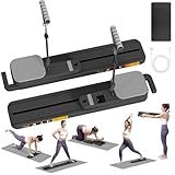 Upgraded Pilates Equipment Set - 6-in-1 Pilates Board & Reformer Machine with Ab Workout Equipment, Multifunctional Push-Up Board, Resistance Bands, Balance Board & Timer for Full Body Workout