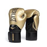 Everlast Elite 2 Boxing Gloves | Pro Training & Heavy Bag Gloves | Men & Women | Ventilated Palm | Multi-Layer Protection | Gold/Black, 14 oz