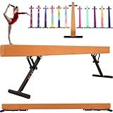 defulion 8 Ft Adjustable Gymnastic Balance Beam for Kids Children Home Practice, Adjustable Balance Beam with 22 inch Adjustable Height, High and Low Floor Gym Training Beam