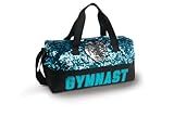 Gymnastics Duffle Bag Turquoise Silver Sequin Heart by Dansbagz