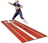 KuiBonu 2024 Upgraded Version Softball Pitching Mat with Rubber, Denser Antifade Turf, Antislip Rubber Bottom, 10' X 3' Softball Pitching Mound for Outdoor and Indoor