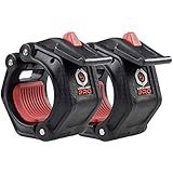 Lock-Jaw PRO 2 Barbell Collars Olympic Barbell Clamps 2 Pcs – Heavy Duty Bar Clamps for 2” & 50mm Olympic Bars – Secure Weight Bar Clamps for Strength Training & Home Gym Accessories – Black