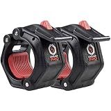 Lock-Jaw PRO 2 Barbell Collars/Clamps, 2"/50mm Olympic Bars, Black | Heavy Duty Bar Clamps, Secure Weight Hold, Strength Training & Home Gym, Gym Accessories, Barbell Clamps