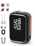 Pumteck Portable Ball Pump with 2 Needles, Electric Ball Pump with Pressure Gauge and Digital LCD Display, 15Psi Fast Inflation Air Inflator for Basketball Soccer Football Volleyball Rugby Sports