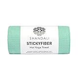 Shandali Hot Yoga Towel Stickyfiber Yoga Towel - Mat-Sized, Microfiber, Silicone Backed, Super Absorbent, Anti-Slip, 24" x 72" - Bikram Yoga - Exercise, Fitness, Pilates - Jade Green