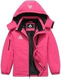 SOBAPRA Kids Waterproof Ski Jacket Warm Winter Snow Coat Boys and Girls Fleece Hooded Snowboarding Jacket