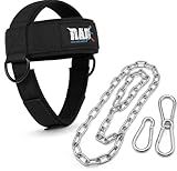 RAD Neck Trainer Adjustable Steel Chain Strength Weight Lifting Harness for Training Head Strenghtener Exerciser Neck Workout Strap Black Belt for Exercise