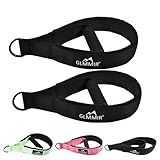 GLMMIR Pilates Double Loop Straps for Pilates Reformer, Fitness Metal D Ring Straps Handle, Pilate Accessories Yoga Wristbands Exercise Straps for Gym Home Workout 2PCS - Black with Handle