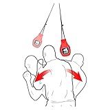 INNOLIFE Boxing Slip Bag, Dodge Hide Speed Bag Maize Ball Leather Ball for Reflex Training, Boxing, Kickboxing, MMA Pendulum Training, Red (Red (Filler Already Included)