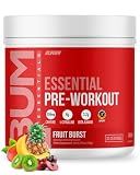 RAW Essential Pre-Workout Powder (Fruit Burst) - Chris Bumstead Sports Nutrition Supplement for Men & Women - Preworkout Energy Powder with Caffeine, L-Citrulline, L-Tyrosine, & Beta Alanine Blend