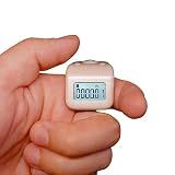 Arvakr Rechargeable Finger Counter, IPX8 Waterproof Lap Counter, Silent 6 Channels Digital Tasbih Tally Clicker with LED for Prayer Swimming Knitting Gift, Coffee