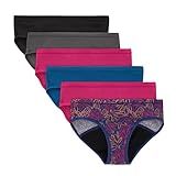 Hanes Girls' Hipster Period Underwear, Comfort, Period. Panties, Moderate Protection, 6-Pack