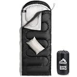 MEREZA 0 Degree Winter Sleeping Bag for Adults Kids with Pillow, Cold Weather Sleeping Bag for 4 Season Camping Hiking Backpacking Sleeping Bags for Big and Tall