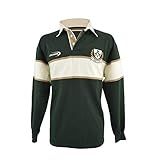 Lansdowne Men's Ireland Bottle/Natural 3 Shamrock Long Sleeve Rugby Shirt,Green,XX-Large