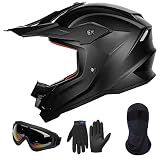ILM Youth ATV Helmet Kids Dirt Bike Motocross BMX Off Road Motorbike Go Kart Casco DOT ECE Model Z705 (Matte Black, M)