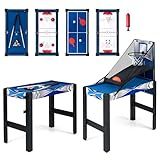 Goplus 6-in-1 Multi Game Table, Combo Game Table w/Basketball, Billiards, Ping Pong, Hockey, Shuffleboard, Bowling, Adults Space Saving Combination Game Table Set for Party, Game Room, Arcade