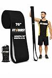 76" Premium Black Fabric Resistance Bands – Extra Long Non-Slip Stretch Bands for Exercise, Yoga & Physical Therapy – No Pinching & Snapping – Durable 3" Wide Extra Long Workout Strap for Pilates
