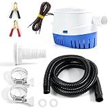 12V 1200 GPH Automatic Marine Bilge Pump Kit, Fits Yachts,Fishing Boats,RV