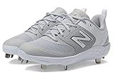 New Balance Women's Fresh Foam Velo V3 Softball Shoe, Grey/White, 7.5