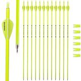 BOWSOUL Carbon Arrow Archery 30inch Bright Colors Hunting Target Practice Arrows for Compound & Recurve Bow Spine 500 with Removable Tips (Pack of 12) (Bright Yellow)