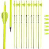 BOWSOUL Carbon Arrow Archery 30inch Bright Colors Hunting Target Practice Arrows for Compound & Recurve Bow Spine 500 with Removable Tips (Pack of 12) (Bright Yellow)