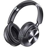 TAGRY Active Noise Cancelling Headphones 100H Playtime Over Ear Bluetooth Headphones with Deep Bass Light Weight Earphones Comfort Headsets with Fast Charging for Travel Home Office PC Black