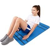 Klyyo Clyro Curl-up Mat for Fitness Test, 48 x 24 x 0.3" NBR Sit-up Testing-Mat with 3 in & 4.5 in Guide Lines, Non-slip Exercise Mat with Carry Strap for PE Class Schools and Home Training