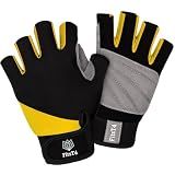 FitsT4 Sports Half Finger Padded Palm Gloves for Diving, Sailing, Jet Skiing, Stand-UP Boarding, Kayaking and Water Skiing, Suitable for Men&Women&Youth Yellow L