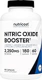 Nutricost Nitric Oxide Booster 2250mg, 180 Capsules, Gluten Free
