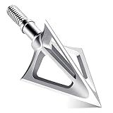LEANPRO 6-Pack 420 Stainless Steel Fixed Blade Broadheads 100 Grain 1-1/8" Cut Premium Solid Arrow Tip for Archery Hunting for Crossbow and Compound Bow
