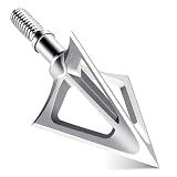 LEANPRO 6-Pack 420 Stainless Steel Fixed Blade Broadheads 100 Grain 1-1/8" Cut Premium Solid Arrow Tip for Archery Hunting for Crossbow and Compound Bow