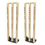 Bratla CBB Cricket Spring Return Stumps Wickets Metal Base Multi Surface Placement (Set of 2)