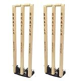 Bratla CBB Cricket Spring Return Stumps Wickets Metal Base Multi Surface Placement (Set of 2)