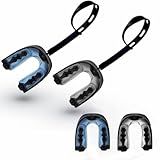 Football Mouth Guard, 2pcs Mouth Guard Sports Youth Football Mouthpiece Boxing Mouthguard with Strap Non-Flavored Lacrosse Hockey Mouth Guards for Youth
