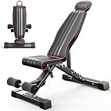 Yoleo Adjustable Weight Bench, 660LB Foldable Workout Bench with Extended Head/Neck Protection/Spine Support for Bench Press, Fast Folding Incline Decline Flat Bench