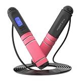 Jump Rope, multifun Speed Skipping Rope with Calorie Counter, Adjustable Digital Counting Jump Rope with Ball Bearings and Alarm Reminder for Fitness, Crossfit, Exercise, Workout, Boxing, MMA, Gym