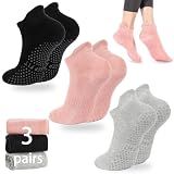 Pilates Socks with Grips for Women Non Slip Yoga Barre Sticky Grippy Socks